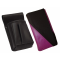 Kožený komplet :: peňaženka (fialová/čierna) + púzdro
