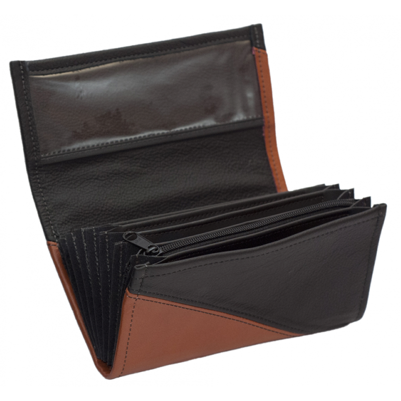 Kožená peňaženka - terakota/čierna