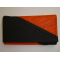 Leder-Kellnerbrieftasche - orangen Streifen/schwarz