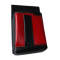 Číšnické pouzdro, kapsa s barevným prvkem - koženka, červená