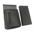 Waiter’s kit - wallet (black, grooved, artificial leather, 2 zippers) and holster New Barex