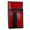 Kunstlederset - Brieftasche (rot, 2 Reißverschlüsse) und Futteral mit einem farbigen Element
