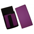 Koženkový set - kasírka (fialová, 2 zipy) a kapsa s barevným prvkem
