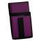 Artificial leather set - moneybag (violet, 2 zippers) and pouch with a colour element