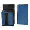 Artificial leather set - moneybag (blue, 2 zippers) and pouch with a colour element